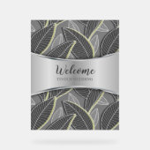 Gekromde lijnen Branches Leaves Grey G626 Acryl Bord (Voorkant)