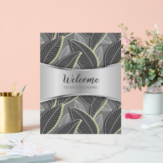 Gekromde lijnen Branches Leaves Grey G626 Acryl Bord