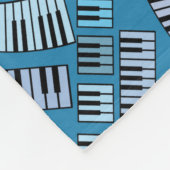 Gekromde pianoketoestel fleece deken (Hoek)