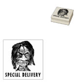 Gekrompen hoofd speciale bevalling 	rubberstempel (Gestempeld)