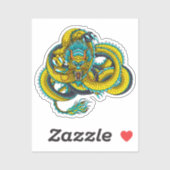 gekronkelde Chinese draak Sticker (Vel)