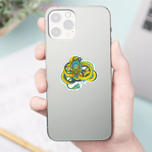 gekronkelde Chinese draak Sticker