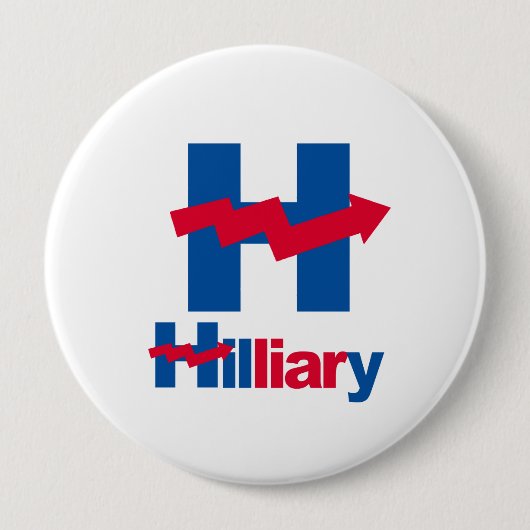 GEKROOKT HILLARY IS EEN LIAR - Anti-Hillary - Ronde Button 4,0 Cm (Voorkant)