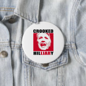 GEKROOKT HILLIAIR - Anti-Hillary - Ronde Button 4,0 Cm (In situ)