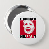 GEKROOKT HILLIAIR - Anti-Hillary - Ronde Button 4,0 Cm (Voorkant /achterkant)
