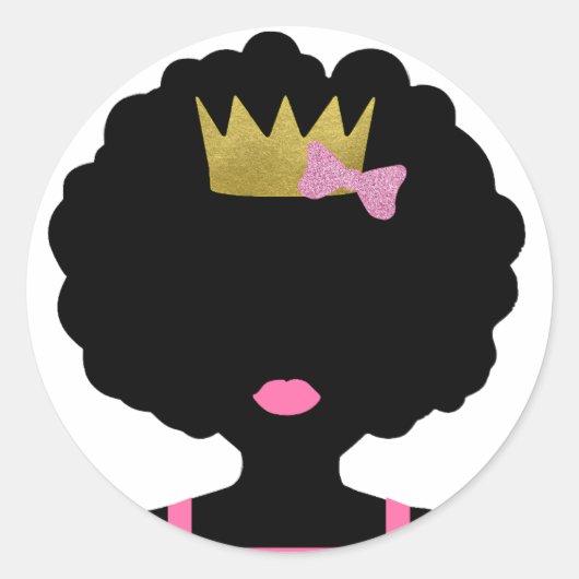 gekroond afro meisje Sticker (Voorkant)