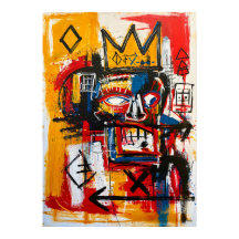 Gekroonde Abstracte Gezicht Neo-Expressionistische
