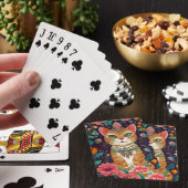 Gekroonde Bejewelde Kat Pokerkaarten (Insitu)
