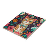 Gekroonde Bejewelde Kat Tegeltje (Zijkant)