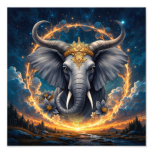 Gekroonde Bewaker van de Hemelse Poort de olifant Foto Afdruk
