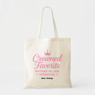 Gekroonde favoriete schoonmoeder goedgekeurd tote bag