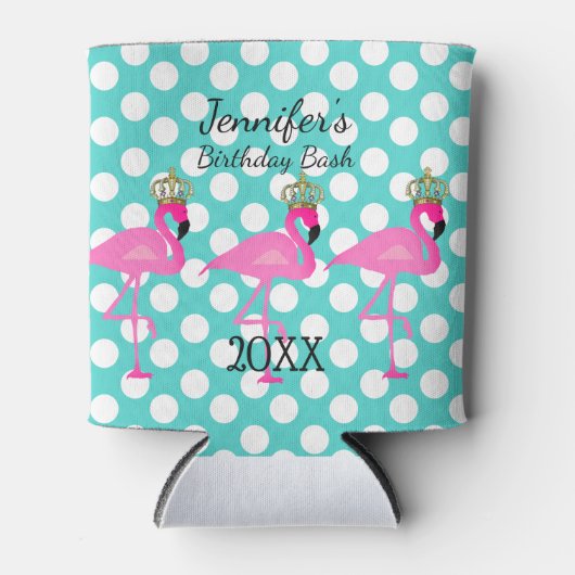 gekroonde flamingo gepersonaliseerde Koelbox Blikjeskoeler (Voorkant)