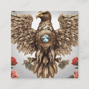 gekroonde juwelen arend vierkante visitekaartje