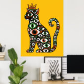 Gekroonde Kattenogen Poster (Thuiskantoor)