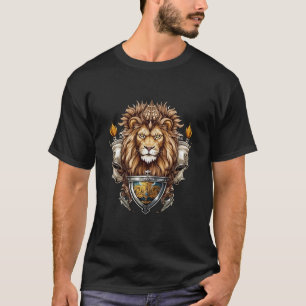 gekroonde leeuw met bijl kam t-shirt