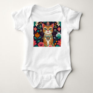 gekroonde met juwelen versierde kat romper