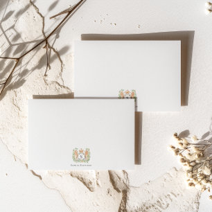 Gekroonde Monogram Gepersonaliseerde Heren- Notitiekaartje