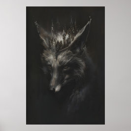 Gekroonde Zilvervos Kunst Print, Wilde Dieren Muur Poster