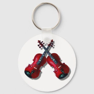 GEKROOSTE RODE VIOLINS - SLEUTELHANGER