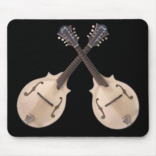 GEKROSEERD MANDOLINS-MOUSEPAD MUISMAT (Voorkant)