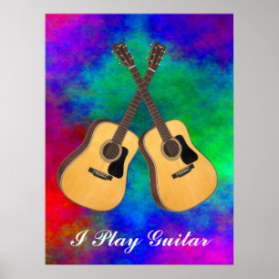 GEKROSEERDE GUITARS-POSTERS POSTER
