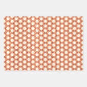 Gekruid Mozaïek Sinaasappel Rood en Cream Inpakpapier Vel (Voorkant)