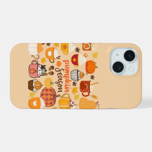 gekruid pompoenseizoen iPhone 15 hoesje (Achterkant horizontaal)