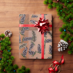 gekruid sinaasappel met dennenappels cadeaupapier