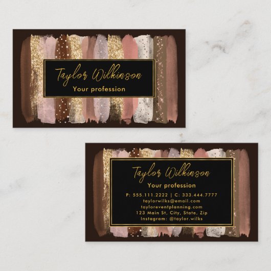 Gekruide latte penseelstreken visitekaartje (Voorkant / Achterkant)