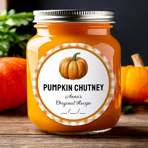 Gekruide pompoen-chutney inmaaklabel ronde sticker