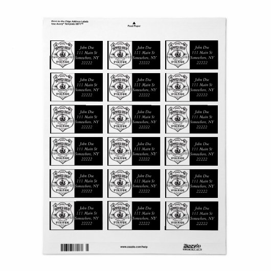 gekruide rum piraat etiket (Full Sheet)