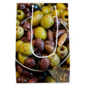 Gekruide zwarte en groene olijven medium cadeauzakje (Achterkant)