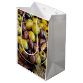 Gekruide zwarte en groene olijven medium cadeauzakje (Achterkant Gekanteld)