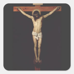 Gekruisigde Christus door Diego Velazquez Vierkante Sticker