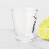 Gekruist pistoolmonogram shot glas (Links)