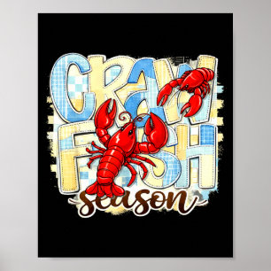 Gekruist rivierkreeftseizoen grappige louisiana ze poster
