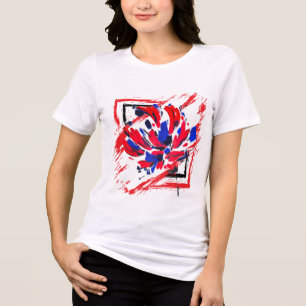 Gekruiste bloem Tri-Blend shirt