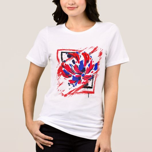 Gekruiste bloem Tri-Blend shirt (Voorkant)