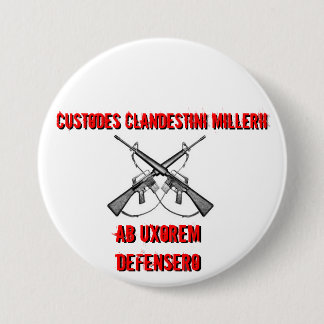 Gekruiste geweren, Custodes Clandestini Millerii,  Ronde Button 7,6 Cm