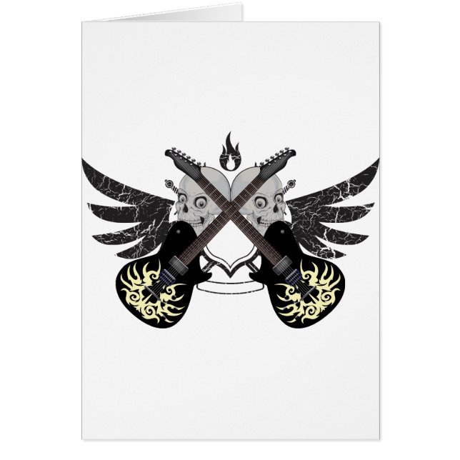 Gekruiste gitaren en schedels (Voorkant)