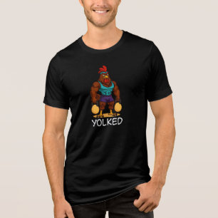 Gekruiste Haan – Grappige Krachtige Kip Kettlebell Tri-Blend Shirt