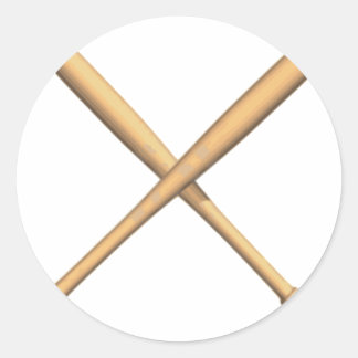 gekruiste honkbalknuppels ronde sticker