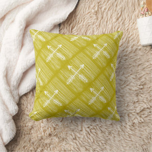 Gekruiste pijlen Chartreuse en Ivory Design Pillow Kussen