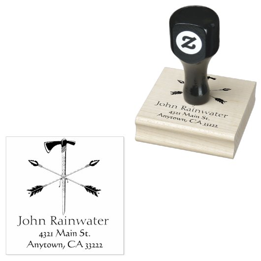 Gekruiste pijlen en speciale gepersonaliseerde rub 	rubberstempel (Gestempeld)