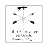 Gekruiste pijlen en speciale gepersonaliseerde rub 	rubberstempel (Afrduk)