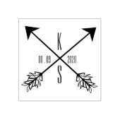 Gekruiste Pijlen Monogram Bruiloft Houten Kunst Rubberstempel (Afrduk)