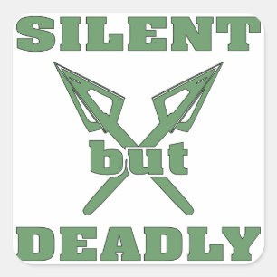 Gekruiste pijlen stil maar dood 6 vierkante sticker