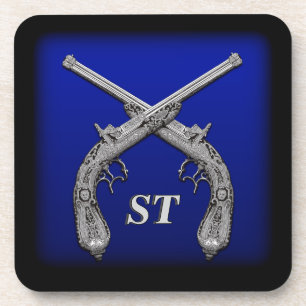 Gekruiste pistolen Aangepaste Onderzetters in vier