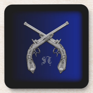 Gekruiste pistolen Aangepaste Onderzetters in vier