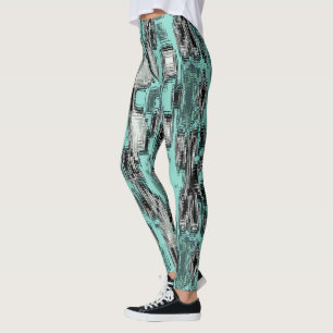 Gekruiste pixellijnen die abstracte vierkantjes vo leggings